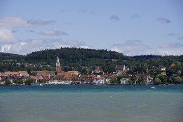 Fototapeta na wymiar Überlingen am Bodensee Sommer Urlaub Panoramablick 