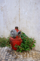 A fire hydrant on a street of Lisbon.