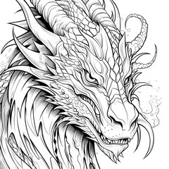 Dragon coloring page, symbol of the year