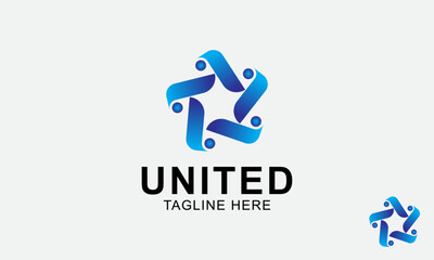 United Logo Design Template. Abstract People Symbol, Togetherness and Community Concept Design, Creative Hub, Social Connection Icon, Template and Logo Set. Unity Logo.
