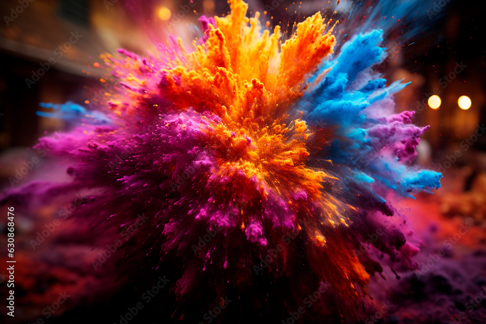 Poster abstract background of colorful ink in water,generative ai