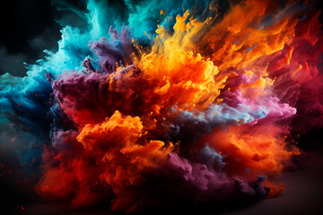 abstract background of colorful ink in water,Generative AI