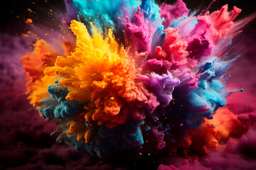abstract background of colorful ink in water