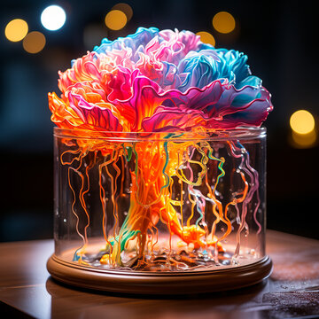 brain in fire and explosion,Generative AI