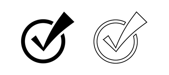 Checkbox icon line and flat 