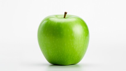 Green apple on a white background. Ripe fruit