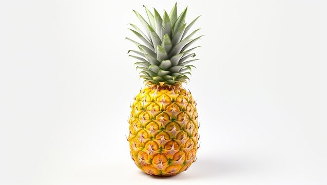 Pineapple on a white background. Ripe fruit.