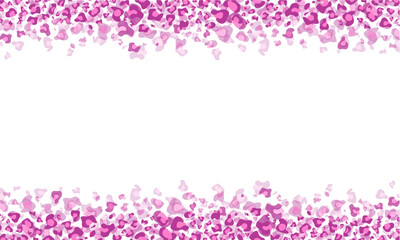 Pink Leopard Print Frame Cheetah Border Background Leopard Falling Leopard Fur Particles Wallpaper Isolated