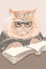 Иллюстраillustration of a fluffy catция без названия