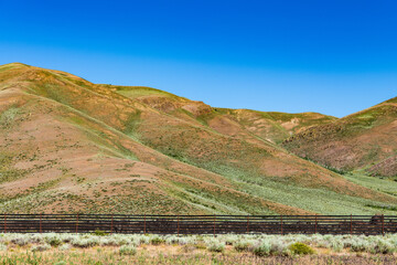 Landscape of the Southern End of the Pioneer Mountains in July near the Craters of the Moon National Monument, Arco, Idaho, USA
