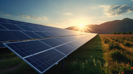 solar panels to generate electricity for renewable energy