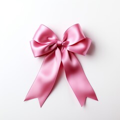 Fototapeta premium Pink ribbon cancer symbol over white background,