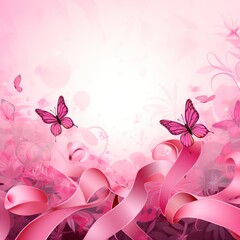 pink ribbon make a butterfly shape