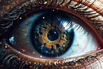 Fototapeta premium macro view of the human eye