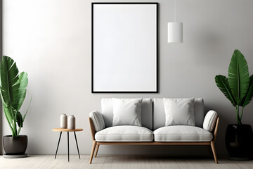 Subtle and Artistic Lighting Picture Frame Mockup, generative, ai