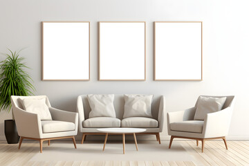 Polished and Cozy Interior Picture Frame Mockup, generative, ai