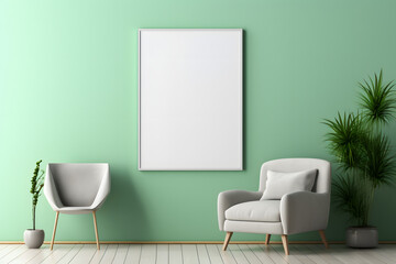 Aesthetic and Minimal Frame Setting Picture Frame Mockup, generative, ai