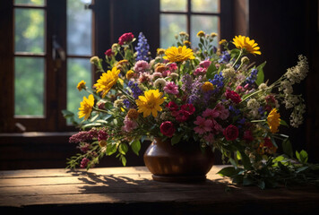 Fototapeta na wymiar bouquet of flowers in a vase
