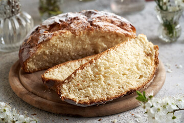 Mazanec - Czech sweet Easter pastry, on a table