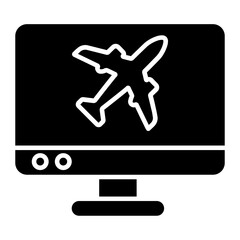Fototapeta premium Online Flight Glyph Icon