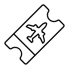 Flight Ticket Line Icon