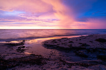 Sunrise on an East Coast beach near Gisborne, New Zealand