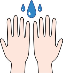 Washing hands to keep clean cartoon icon.
