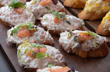 traditional basque appetizer of crab with mayonnaise