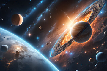 Obraz premium the eternal appearance of the stars. Generative Al