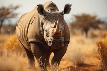 Zelfklevend Fotobehang Rhino. Rhinoceros. Closeup photo of rhinoceros © vachom