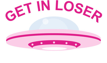 UFO Alien Barbie Movie Get in Loser Tractor Beam Hot Pink