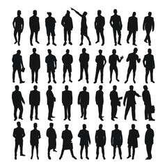Image male silhouettes. People, human, person, man, men, guy, lad, fella, stripling, boy. Businessmen, workers, friends, students, demonstrators, professor, audience