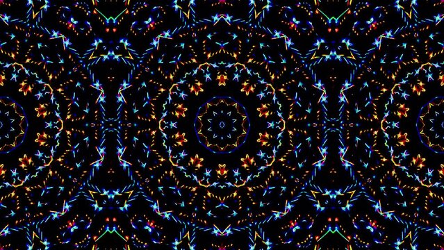 Abstract Kaleidoscope pattern with full colors. Magic mandala. 4k	