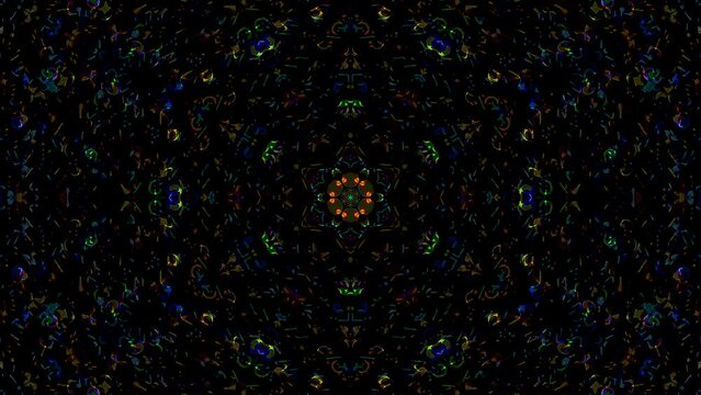 Abstract Kaleidoscope pattern with full colors. Magic mandala. 4k	