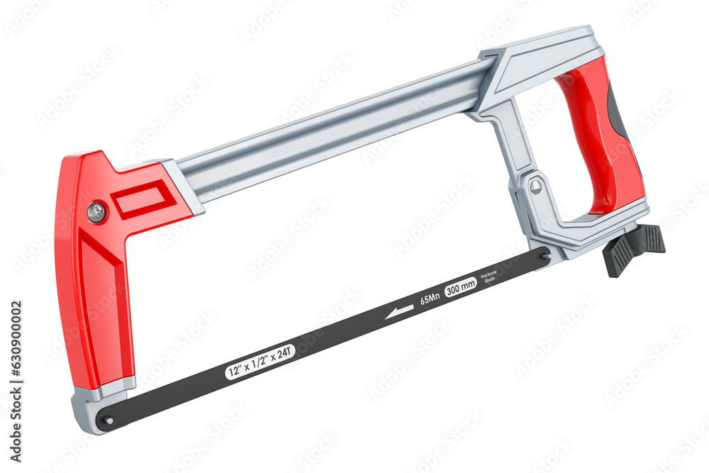 Poster hacksaw, 3d rendering isolated on transparent background
