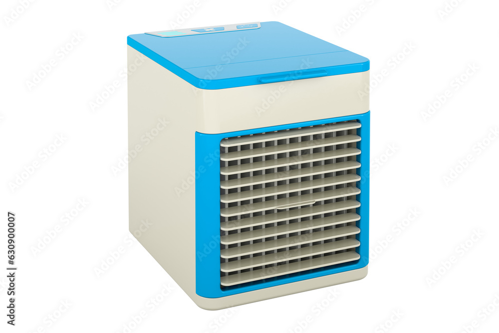 Poster mini air conditioner fan with usb, 3d rendering isolated on transparent background
