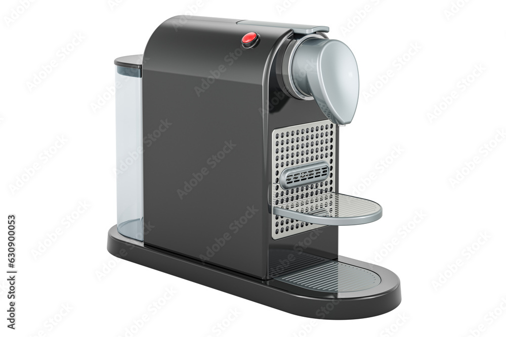 Poster coffee pod machine, 3d rendering isolated on transparent background