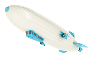 Obraz premium Dirigible balloon, airship. 3D rendering isolated on transparent background