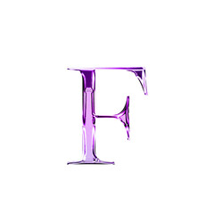 F purple metallic luxury chrome alphabet font