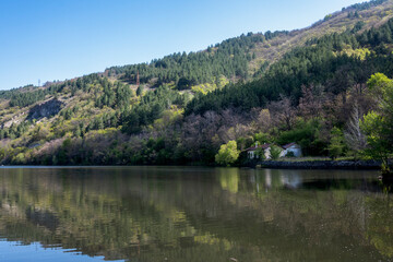 Spring Landscape of Iskar river near Pancharevo lake, Bulgaria