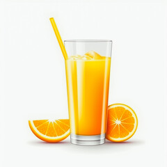 glass of orange juice isolated on a white background