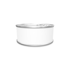 Blank White Can of Tuna isolated on a white background