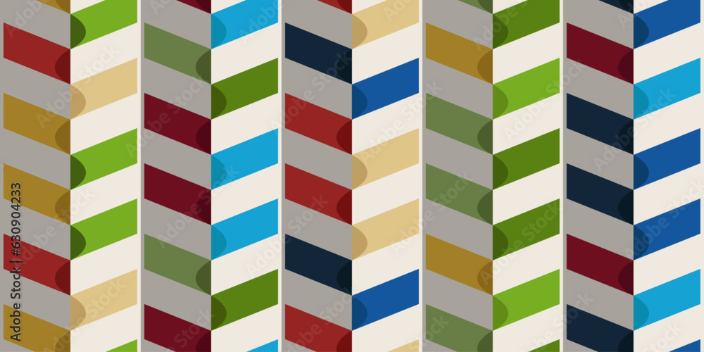 Poster Diagonal paper pattern, checkerboard pattern of rectangles, colored columns. Pattern for textiles, pillows, clothes, background, packaging, notepads. Seamless and stylish.