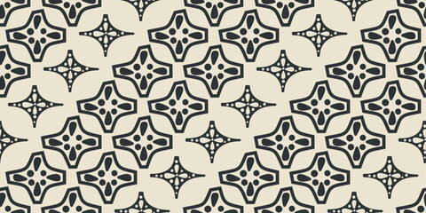 Diagonal pattern of four-pointed ornamental shapes. Pattern for textiles, pillows, clothes, background, packaging, notepads. Seamless and stylish.
