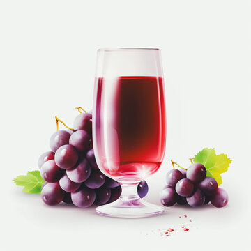 Grape juice isolated on a white background