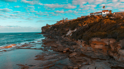 Fototapeta na wymiar Sydney suburbs with ocean view, Northern beaches, Australia