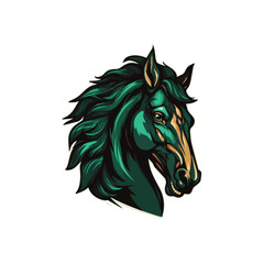 Horse head mascot vector illustration, E sports vector mascot logo, Mustang, horse, mare or Stallion head, mascot logo isolated on background, gaming logo or T-shirt print