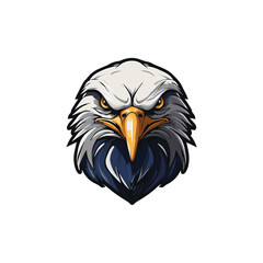 Falcon Head Mascot Logo Isolated on white background, Hawk, Eagle Face Mascot vector illustration design template, Sports Team Logo or T shirt Print or Poster Placement design
