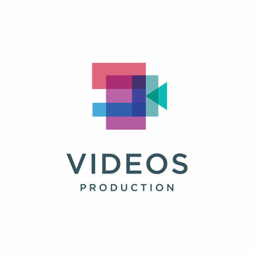 Video icon, vector illustration abstract design symbol for video shooting and colorful photography