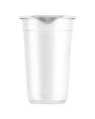 Blank Plastic Cup Template with lid isolated on a white background